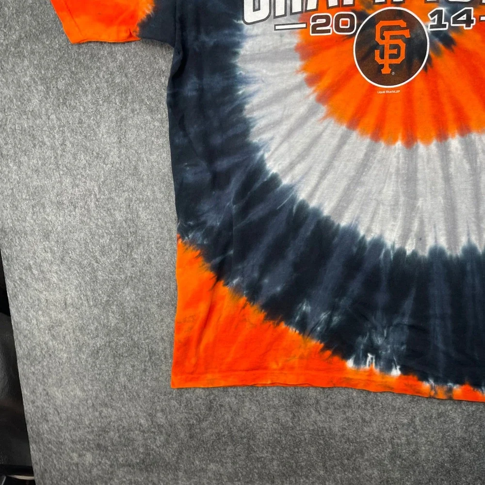 San Francisco Giants Shirt Mens XL World Series Champion Liquid Blue Tie Dye - Picture 9 of 13